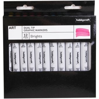 Bright Dual Tip Graphic Markers 12 Pack image number 3