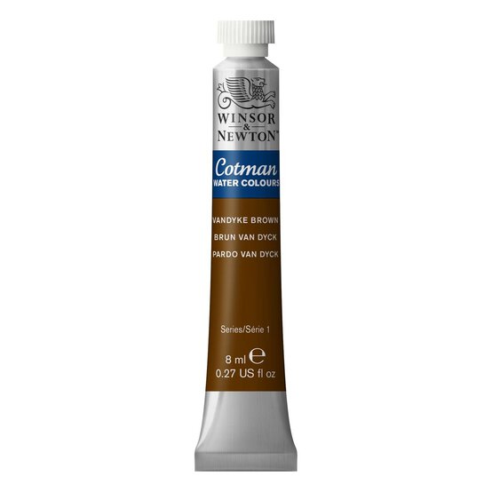 Winsor & Newton Vandyke Brown Cotman Watercolour Tube 8ml image number 1