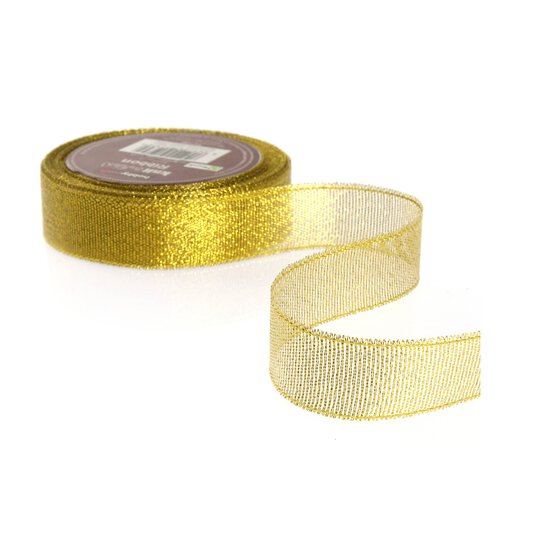 Gold Metallic Ribbon 20mm x 10m image number 2