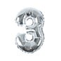Silver Foil Number 3 Balloon image number 1