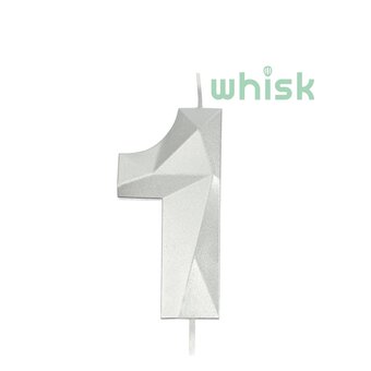 Whisk Silver Faceted Number 1 Candle