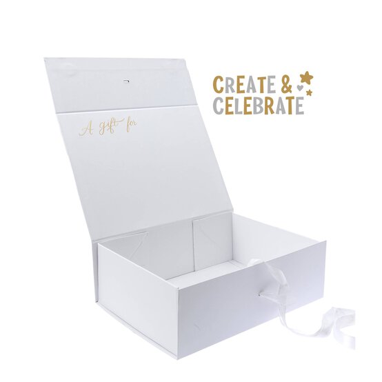 Create & Celebrate White Foldable Gift Box 28cm x 21cm image number 1