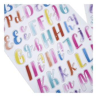Watercolour Alphabet Chipboard Stickers 150 Pieces