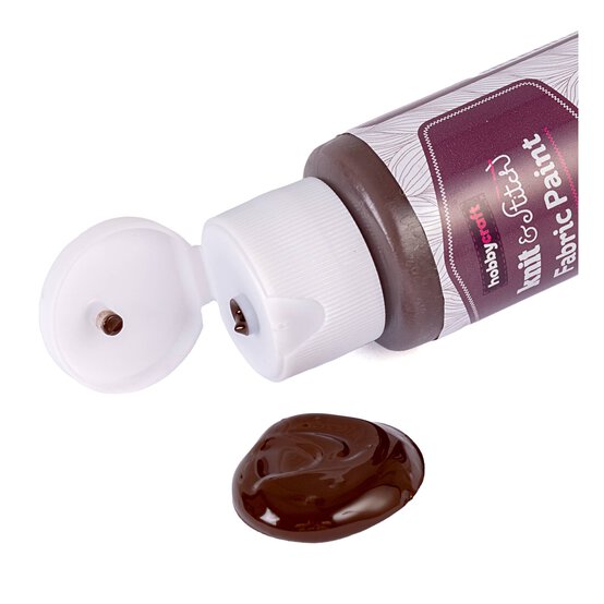 Dark Brown Fabric Paint 60ml  image number 2