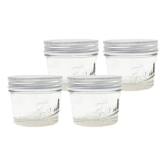 Fresh Embossed Clear Glass Jar 113ml 4 Pack