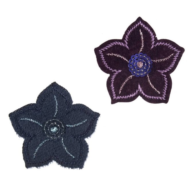 Trimits Sequin Flower Iron-On Patches 2 Pack image number 1