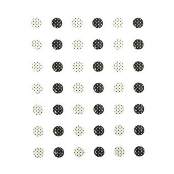 Adhesive Black and White Polka Dot Gems 42 Pack 