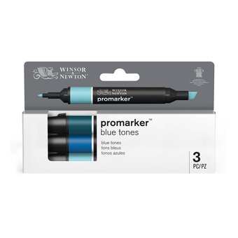 Winsor & Newton Blue Tones Promarkers 3 Pack