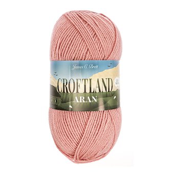 James C Brett Carnation Pink Croftland Aran Yarn 200g