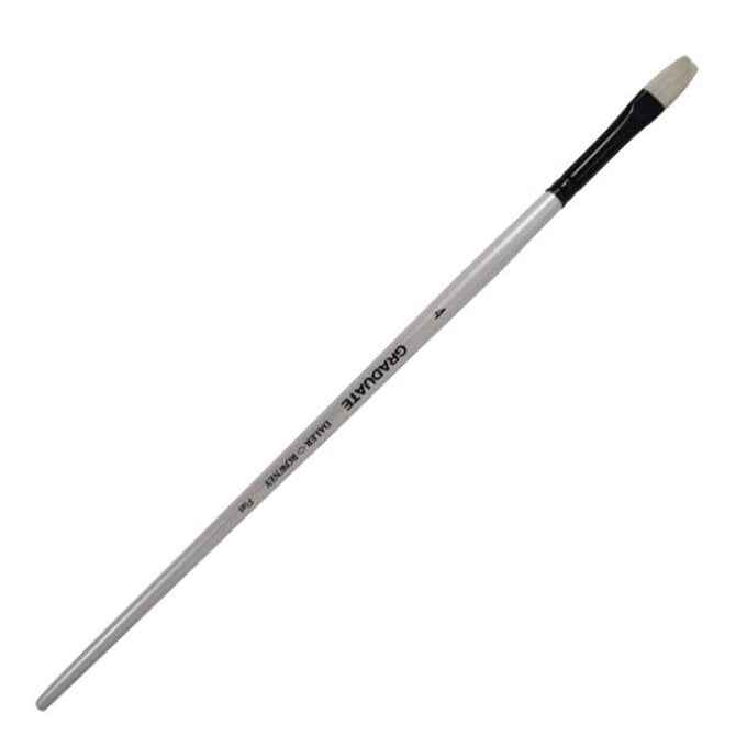 Daler-Rowney Long Handle Bristle Flat Graduate Brush Size 4 White image number 1