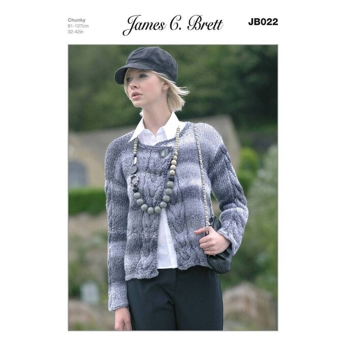 James C Brett Marble Chunky Ladies Jacket Pattern JB022 image number 1