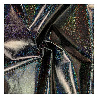 Black Hologram Foil Fabric by the Metre