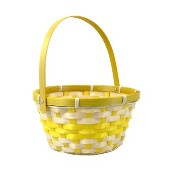 Yellow Bamboo Easter Basket 20cm