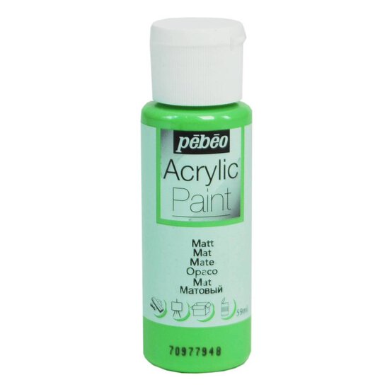 Pebeo Apple Green Matt Acrylic Craft Paint 59ml image number 1