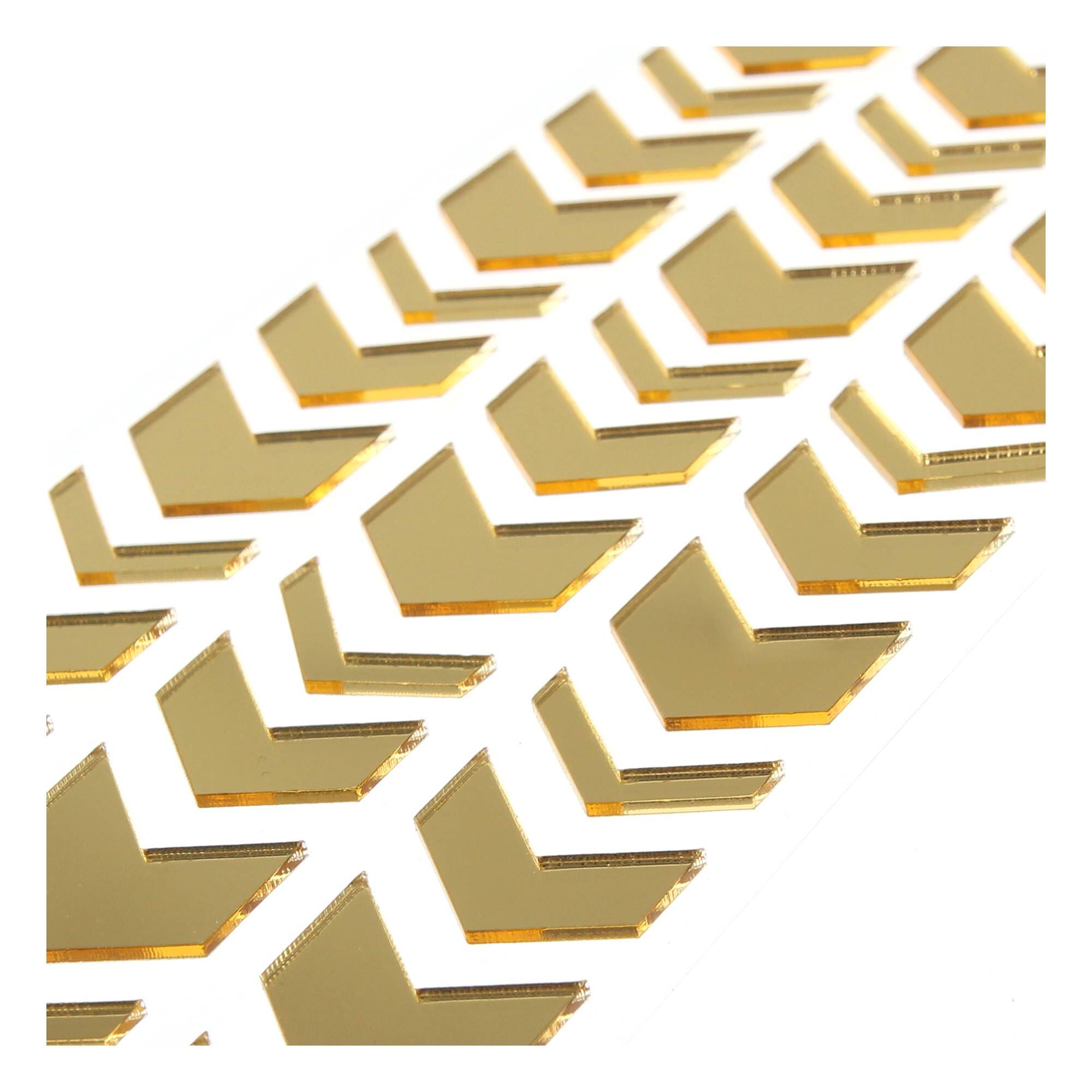 Geometric Mono Gold Chevron Adhesive Mirror Shapes 33 Pack Hobbycraft