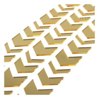 Geometric Mono Gold Chevron Adhesive Mirror Shapes 33 Pack
