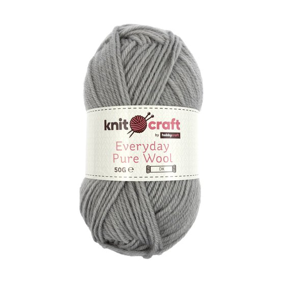 Knitcraft Light Grey Everyday Pure Wool DK 50g image number 1