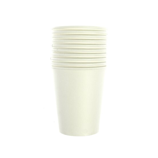 White Craft Paper Cups 10 Pack  image number 2