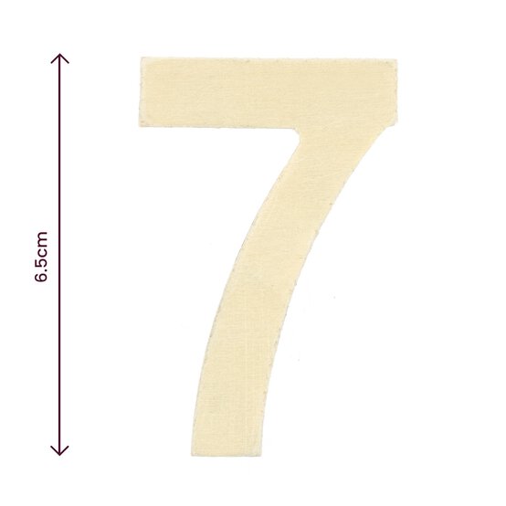 Small Wooden Number 7 6.5cm  image number 4