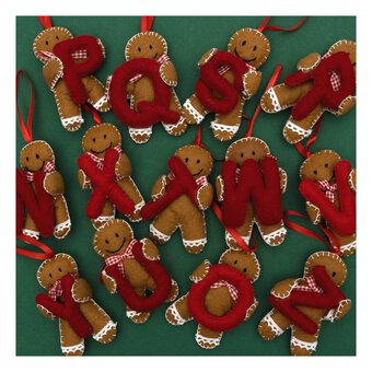 Hanging Gingerbread Felt Letter Z Decoration