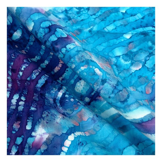 Blue and Purple Batik Cotton Fat Quarters 4 Pack image number 4