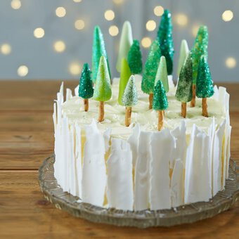 How to Make an Ice Forest Christmas Cake