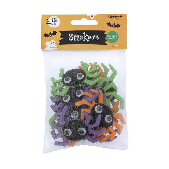 Googly Eye Spider Foam Stickers 12 Pack  image number 3