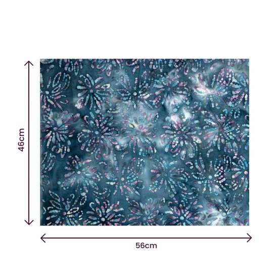 Blue and Purple Batik Cotton Fat Quarters 4 Pack image number 6