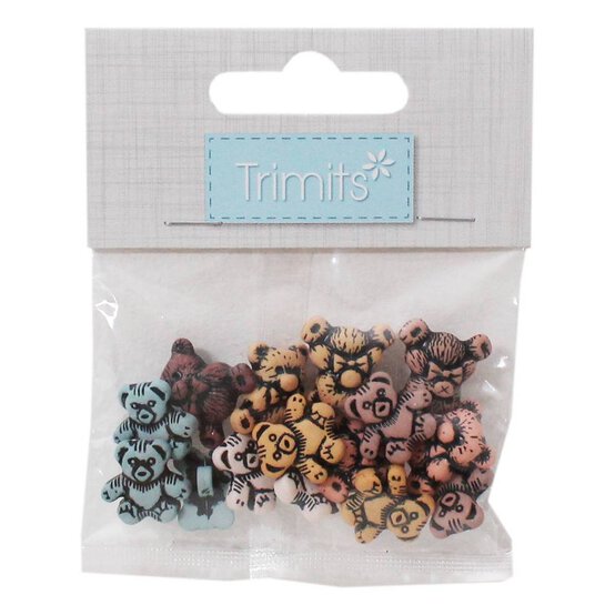 Trimits Teddy Bear Novelty Buttons 9 Pieces image number 2
