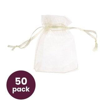 Ivory Organza Bags 50 Pack