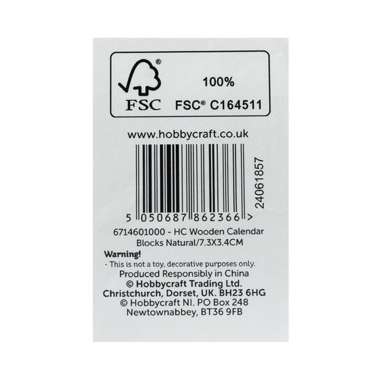 Wooden Block Calendar 7cm image number 5