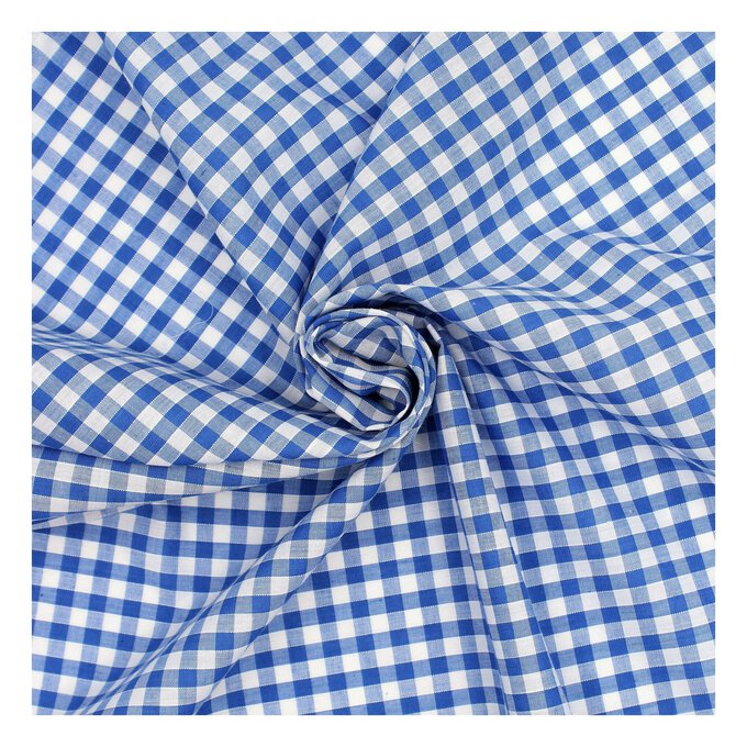 Sky 1/4 Gingham Fabric by the Metre image number 1