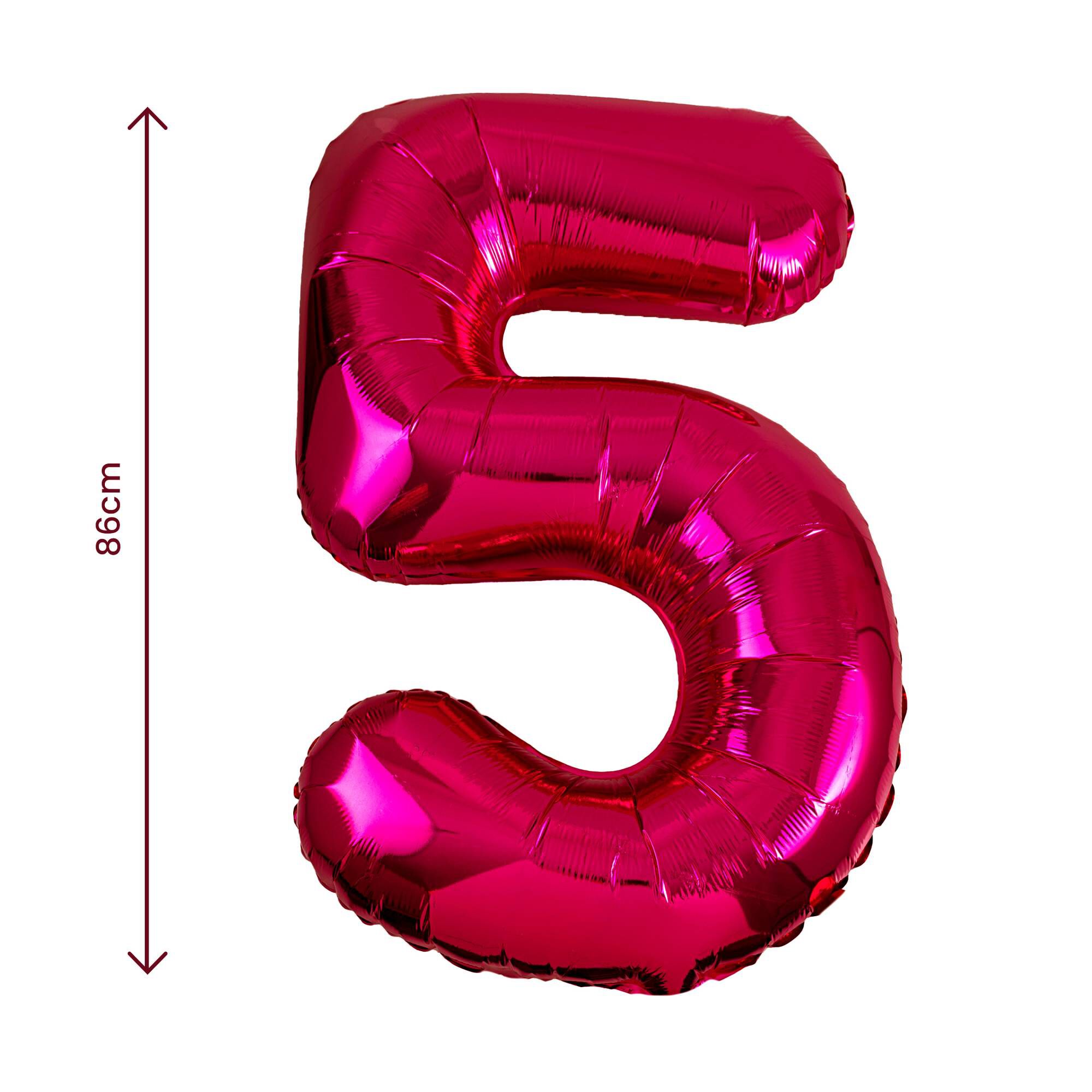 Extra Large Pink Foil Number 5 Balloon | Hobbycraft