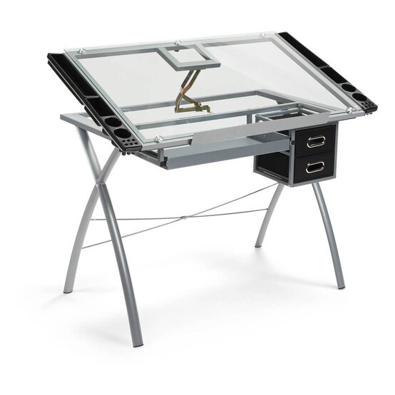 Glass Top Art Desk 75cm x 111cm x 60cm image number 1