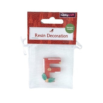 Christmas Resin Letter F Decoration 4cm image number 4