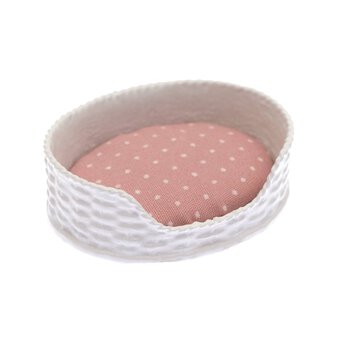 Doll&rsquo;s House Pink and White Pet Bed