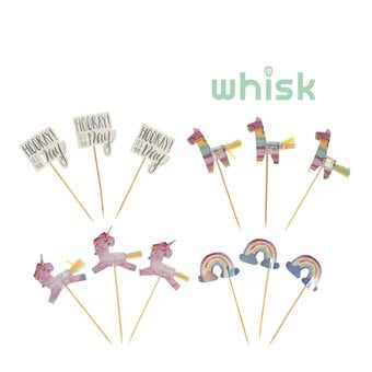 Whisk Unicorn, Rainbow and Llama Cake Toppers 12 Pack
