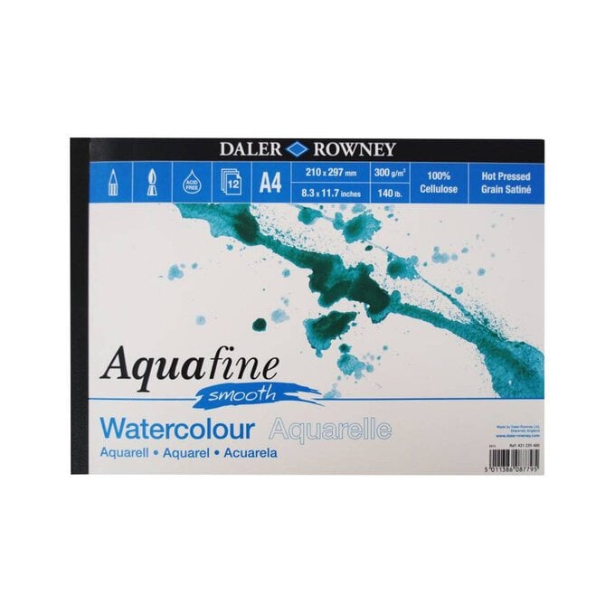 Daler-Rowney Aquafine A4 Hot Pressed Watercolour Pad