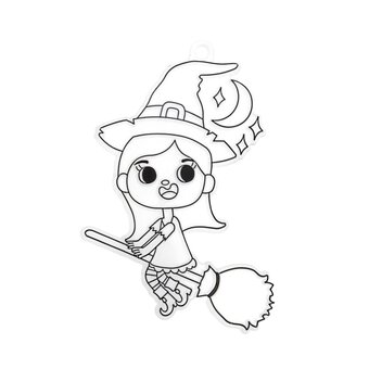 Paint Your Own Witch Suncatcher Keyring