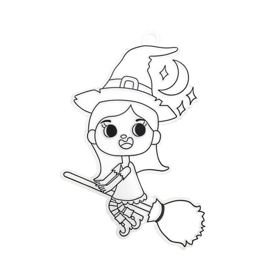 Paint Your Own Witch Suncatcher Keyring image number 2