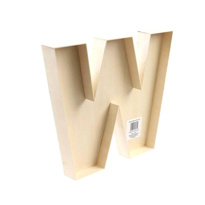 Wooden Fillable Letter W 22cm image number 1