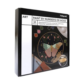 Moth Paint by Numbers on Wood 
