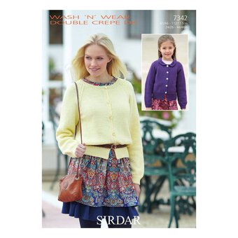 Sirdar Wash 'n' Wear Double Crepe DK Cardigans Digital Pattern 7342