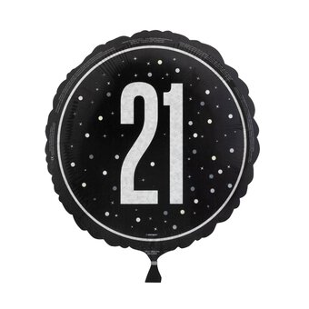 Large Black 21 Foil Balloon