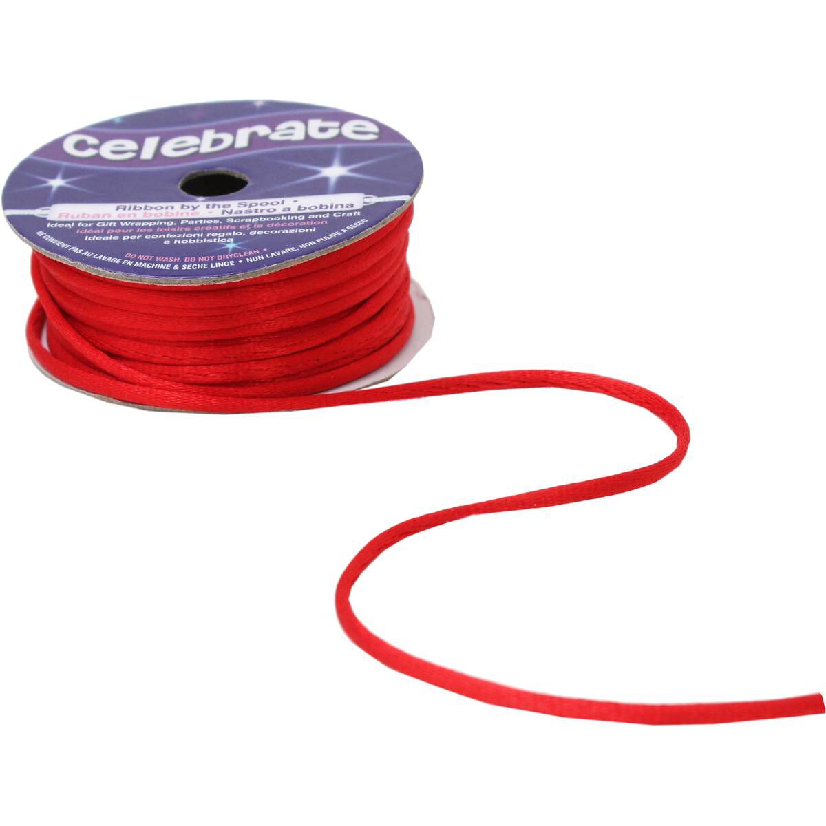 Red Ribbon Knot Cord 2mm x 10m Hobbycraft