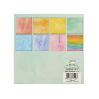 Rainbow Watercolour 6 x 6 Inches Paper Pack 32 Sheets