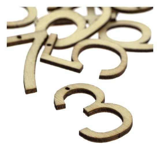 Natural Wooden Numbers 30 Pieces image number 3