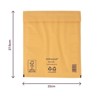 Brown Padded Envelopes 22cm x 27.5cm 3 Pack image number 5