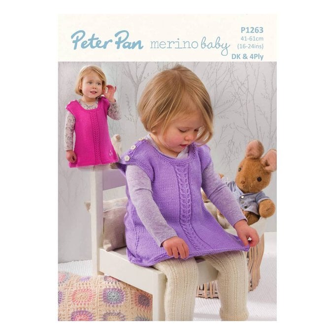 Peter Pan Baby Merino Pinafore Dress and Leggings Digital Pattern P1263 image number 1
