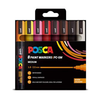 Uni-ball Posca Warm PC-5M Marker Pens 8 Pack
